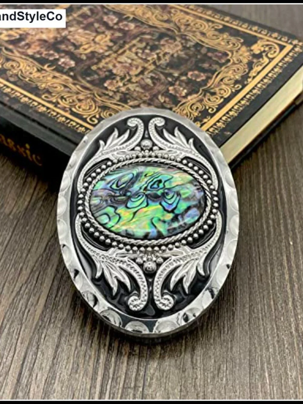 Vintage Western Cowboy Turquoise Stone Belt Buckle Men's Snap-fit Zinc Alloy